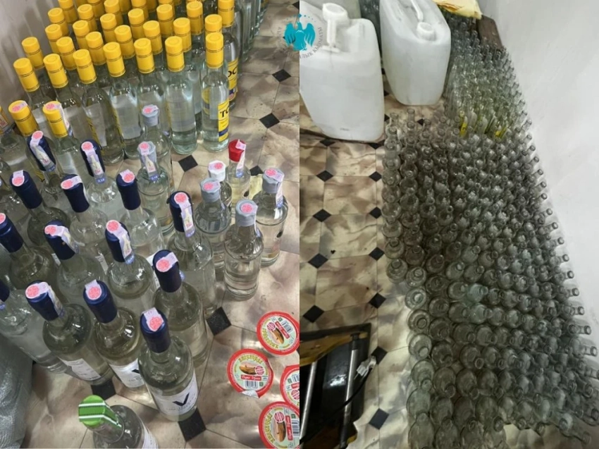 В Бишкеке обнаружили подпольный цех по выпуску поддельной водки