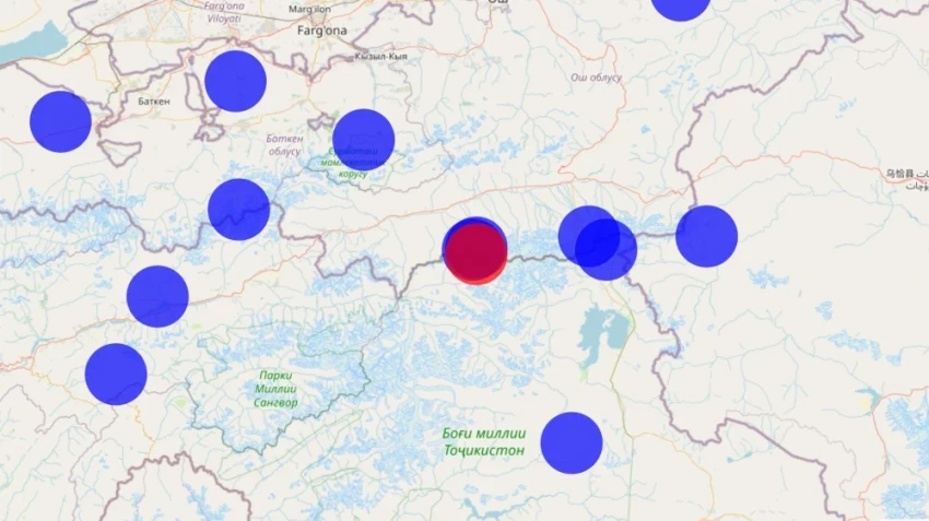 В Таджикистане у границы с Кыргызстаном произошло землетрясение магнитудой 3,5